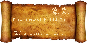 Miserovszki Kilián névjegykártya